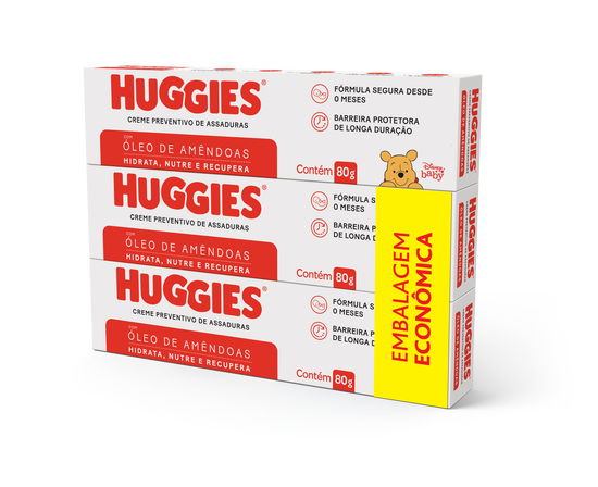 Creme Preventivo Assaduras Huggies Pele Protegida c/3 de 80g